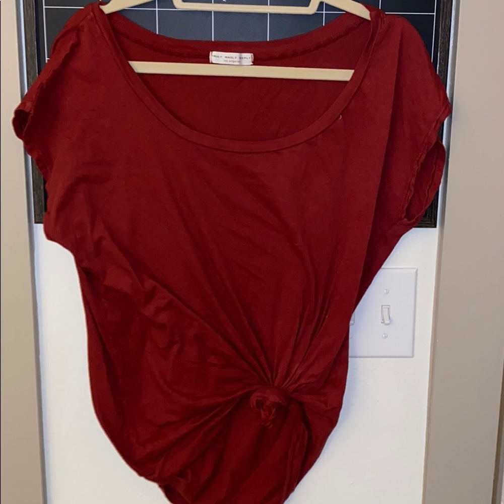 Red tied tshirt